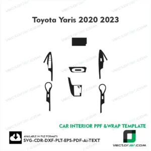Toyota Yaris 2020-2023 car PPF and vinyl wrap vector cutting template