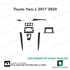 Toyota Yaris L 2017-2020 car PPF and vinyl wrap vector cutting template