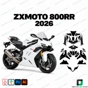 ZXMOTO 820RR 2026 motorcycle graphics and wrap vector template