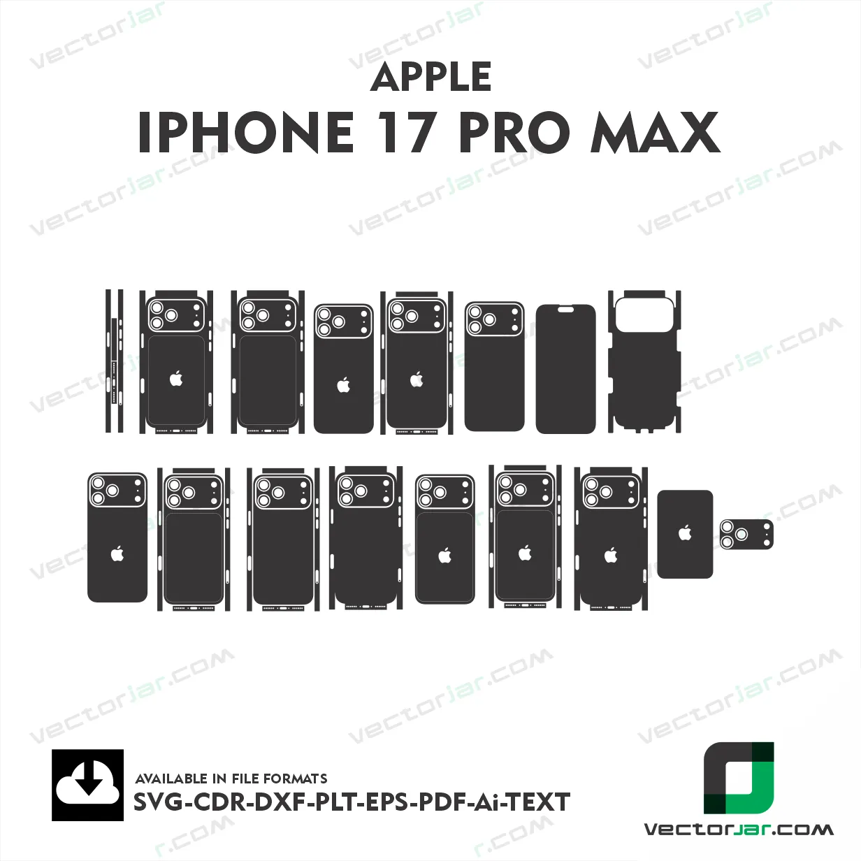 iPHONE 17 Pro Max 2025 skin vector template