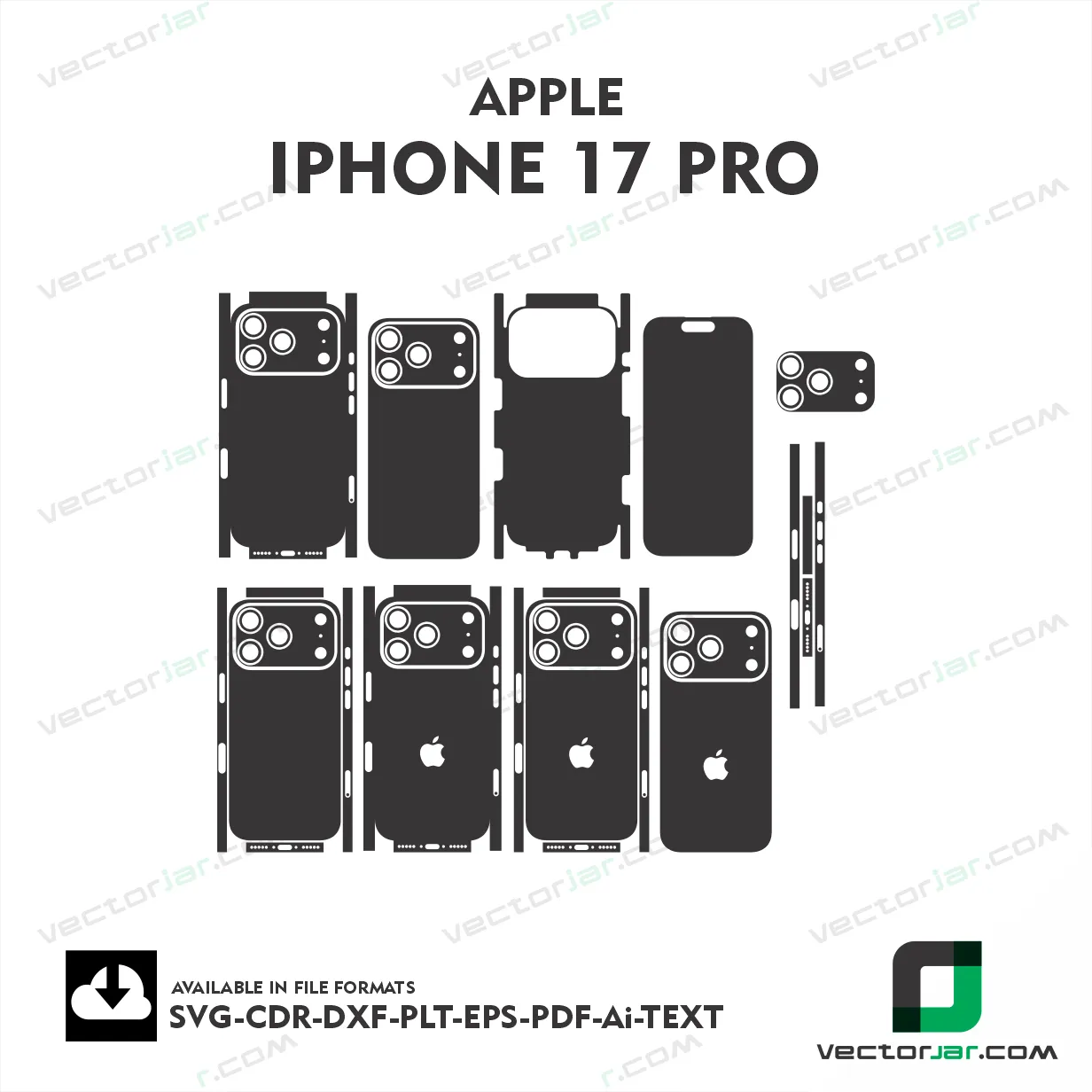 iPHONE 17 Pro 2025 skin vector template