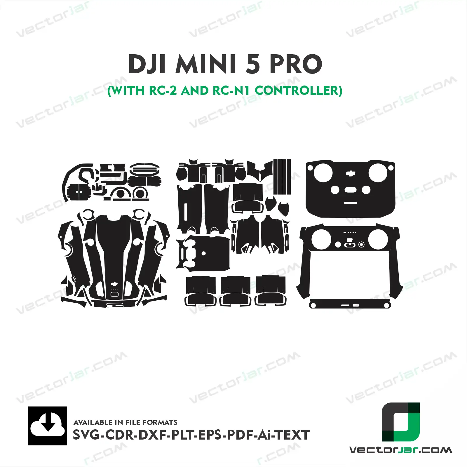 DJI Mini 5 Pro skin template vector