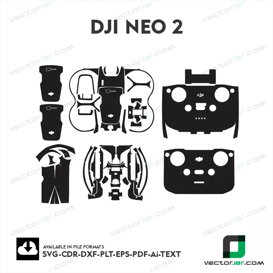 DJI Neo 2 skin template vector cut file with rc n remote