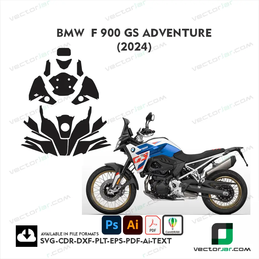 BMW F 900 GS Adventure 2024 wrap template exact fit vinyl and PPF design
