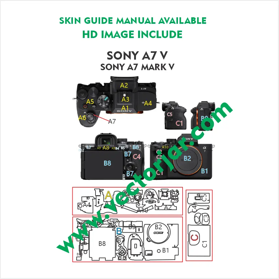 SONY A7v a7r5 a7 mark 5 skin vector template cut file - Image 2